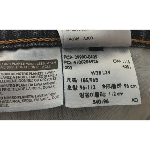 Levi Strauss & Co Jeans Men's Size 38 x 34 Blue 504 Tapered Leg - Picture 10 of 10